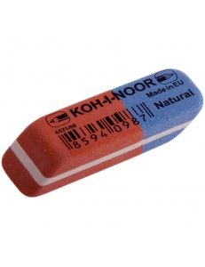 Ластик Koh-I-Noor <6521/80> скошенный, комбинированный, натуральный каучук, 41*14*8мм 001453