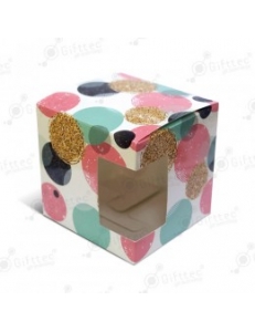 Коробка подарочная для кружки с окном "Розовые шары" 10378