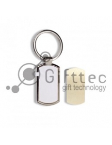 Брелок для ключей металлический выпуклый прямоугольник (009C) 10459