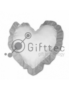 Подушка с наволочкой в виде сердца, СЕРЕБРЯНЫЙ кант, размер 38х38см 10745