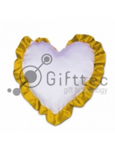 Подушка с наволочкой в виде сердца, ЗОЛОТОЙ кант, размер 38х38см 10746