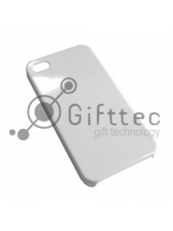 IPhone 4/4S - Белый чехол глянцевый пластик (для 3D-машины вакуумной) 10910