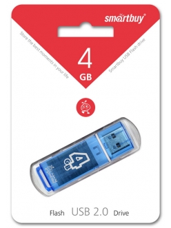 Флэш-карта 4Gb USB 2.0 GlossySeries Голубая SmartBuy SB4GBGS-B
