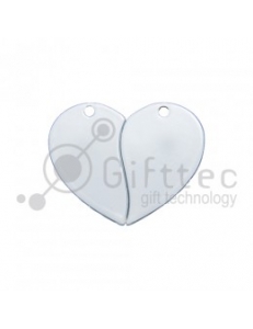 Брелок для ключей металический Сердце двойной БЕЛЫЙ упаковка 10шт 11261