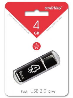 Флэш-карта 4Gb USB 2.0 GlossySeries Черная SmartBuy SB4GBGS-K