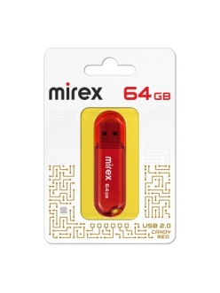 Флэш-карта 64Gb USB 2.0 Candy Красный Mirex 13600-FMUCAR64