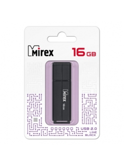 Флэш-карта 16Gb USB 2.0 Line Черный Mirex 13600-FMULBK16