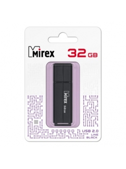 Флэш-карта 32Gb USB 2.0 LINE Black Mirex 13600-FMULBK32