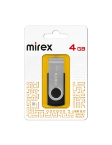 Флэш-карта 4Gb USB 2.0 Swivel Черный Mirex 13600-FMURUS04