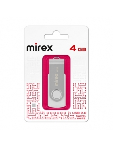 Флэш-карта 4Gb USB 2.0 Swivel Белый Mirex 13600-FMUSWT04