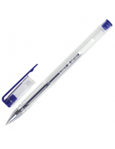 Ручка гелевая "STAFF "Basic" GP-789 синяя, корпус прозрачный, узел 0,5 мм, линия письма 0,35мм 142788