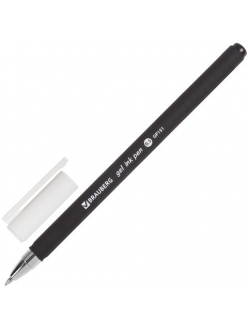 Ручка гелевая "BRAUBERG "Matt Gel" черная, корпус soft-touch, узел 0,5мм, линия 0,35мм 142944