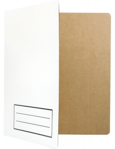 Папка картон скоросшиватель (30мм) микрогофрокартон, белый "Спейс" 158545