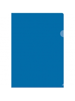 Папка-уголок А4 150мкм прозрачная синяя "OfficeSpace" 162535