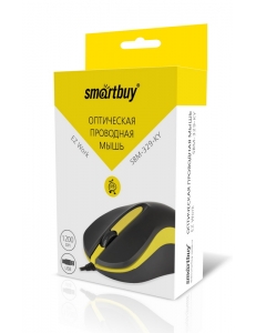 Мышь проводная черная/желтая <SBM-329-KY> USB SmartBuy SBM-329-KY