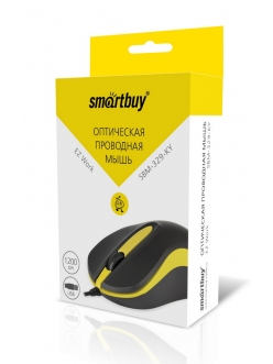 Мышь проводная черная/желтая <SBM-329-KY> USB SmartBuy SBM-329-KY
