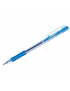 Ручка шариковая автоматическая "OfficeSpace" (1мм) синяя, прозр.корпус, грип <BPRBU_1295> "Спейс" 178852
