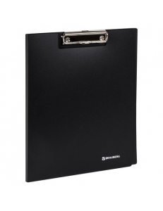 Папка-планшет c крышкой черный А4 пластик 0,9мм BRAUBERG 221646