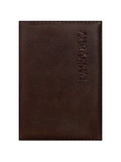 Обложка для паспорта иск.кожа, с подкладом, коричневый "OfficeSpace" 222064