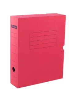Короб архивный А4  75мм (микрогофрокартон) с клапаном, красный "OfficeSpace" 225411
