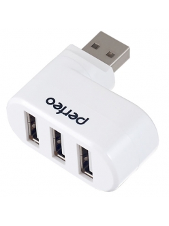 USB HUB 3 порта белый USB 2.0 <PF-VI-H024> PERFEO PF-VI-H024