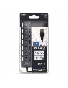 USB HUB 7 портов черный USB 2.0 с выключателями <SBHA-7207-B> SmartBuy SBHA-7207-B