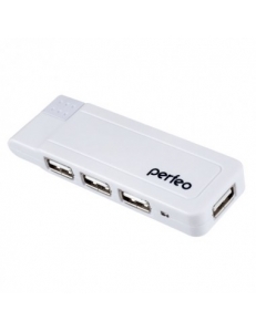 USB HUB 4 порта белый USB 2.0 <PF-VI-H021> PERFEO PF-VI-H021