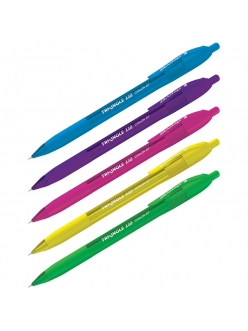 Ручка шариковая автоматическая "Berlingo Triangle 110RT Color" (0,7мм) синняя, трехгран., игольчатый стержень <CBm_07120> 242984