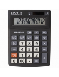Калькулятор STAFF 12разр., настольный, двойное питание <STF-222> 138x103мм 250420