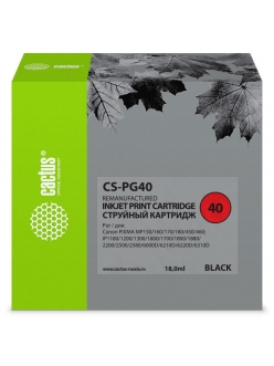 Картридж Canon PG-40 PIXMA iP1200/iP1300/iP1600 Black Cactus CS-PG40