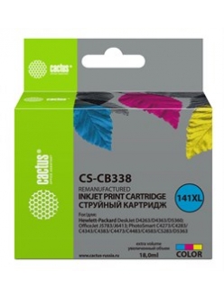 Картридж HP CB338HE №141XL Color Cactus CS-CB338