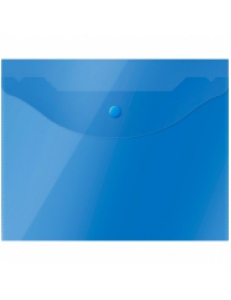 Папка-конверт на кнопке А5 150мкм синяя  (190х240мм) "OfficeSpace" 267531