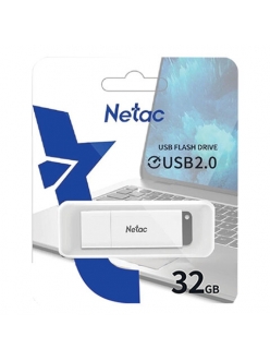 Флэш-карта 32Gb USB 2.0 U185 белая с колпачком Netac NT03U185N-032G-20WH