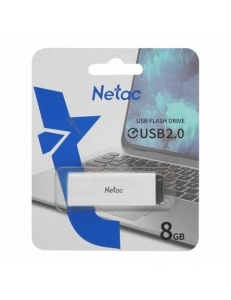 Флэш-карта 8Gb USB 2.0 U185 белая с колпачком Netac NT03U185N-008G-20WH