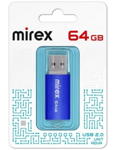Флэш-карта 64Gb USB 2.0 Unit Синий Mirex 13600-FMUAQU64