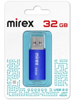 Флэш-карта 32Gb USB 2.0 UNIT AQUA Синий Mirex 13600-FMUAQU32