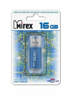 Флэш-карта 16Gb USB 2.0 Unit Синий Mirex 13600-FMUAQU16