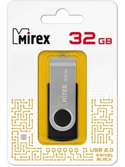 Флэш-карта 32Gb USB 2.0 Swivel Черный Mirex 13600-FMURUS32