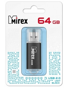 Флэш-карта 64Gb USB 2.0 Unit Черная Mirex 13600-FMUUND64