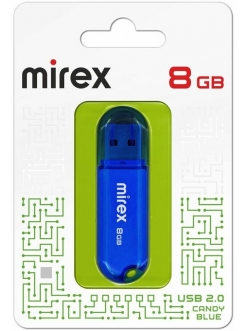 Флэш-карта 8Gb USB 2.0 Candy Синий Mirex 13600-FMUCBU08