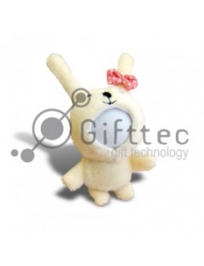 3D Игрушка Заяц с бантом (размер 8-10 см) запечатка 5х5см / 2-PD55 4306