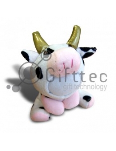3D Игрушка Корова золотые рога (размер  14 см) запечатка 5х5см / 2-PD67 4339