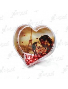 Шар водяной в форме сердца, под полиграфическую вставку с хлопьями в виде сердечек, шт 4351