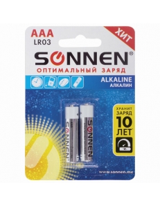 Батарейка SONNEN LR03/AAА Аlkaline 2BL 451087