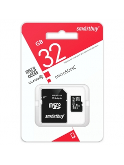 Карта памяти 32Gb micro SDHC Class10+SDадаптер SmartBuy 4690626042735