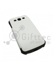 Samsung Galaxy S3 - Белый чехол глянцевый пластиковый с силконовым бампером (для 3D-машины вакуумной) 11160