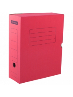 Короб архивный А4 (100мм) микрогофрокартон "OfficeSpace" красный 225407